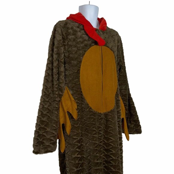 Briefly Stated Turkey Unionsuit Costume Mens L Thanksgiving Fall Halloween Brown - Picture 3 of 11
